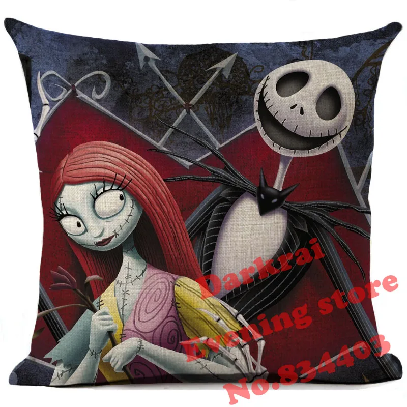 Кошмар перед Рождеством Хэллоуин Мультфильм Череп Джек чехол для подушки