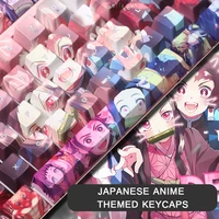 108 key japan anime demon slayer design green tanjiro keycap pbt sublimation cherry highly mechanical keyboard keycap cherry mx