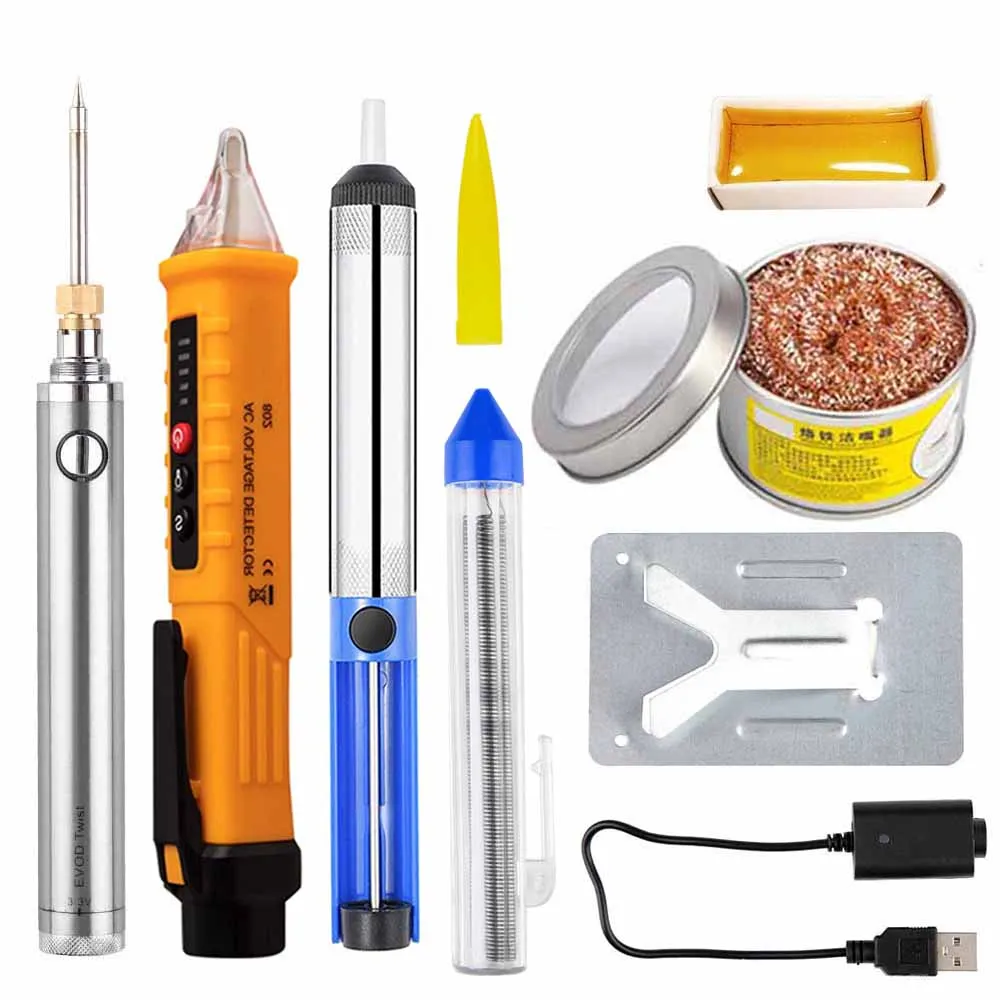 SET 4 11pcs 5 в 8 Вт USB Электрический перезаряжаемый паяльник батарея мини многофункциональный костюм портативный нагревательный элемент Беспроводная сварочная ручка - Цвет: SET 4 11pcs