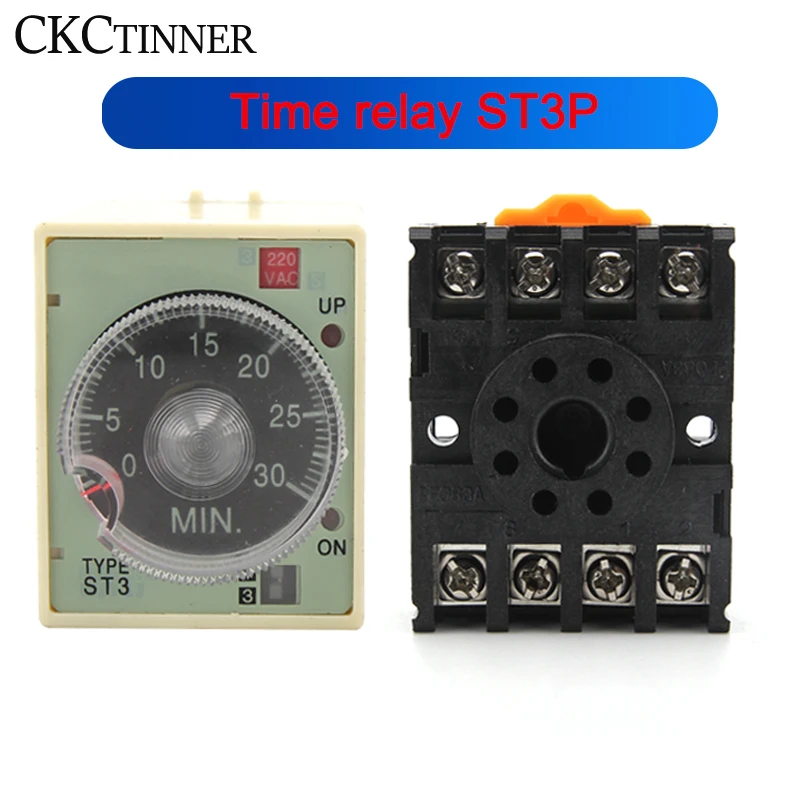 Реле включения и задержки ST3P series A-A/B/C/D/E/F/G (AC 380V 220V 110V DC 24V) задержка питания с