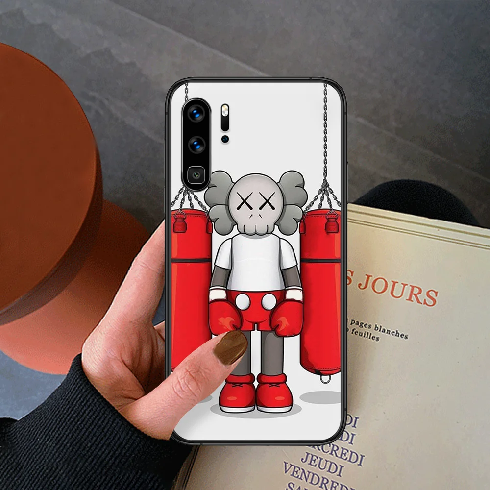 

Super Cartoon Kawa Phone Case For Huawei P Mate Smart 10 20 30 40 Lite Z 2019 Pro black Cell Painting Bumper Silicone Funda Tpu