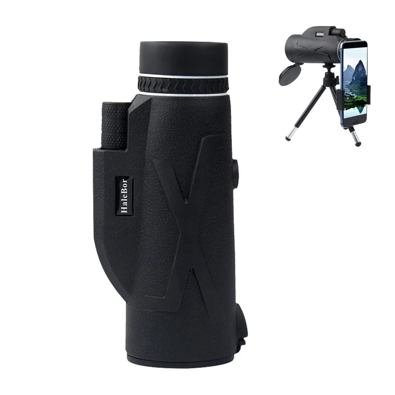 

80x100 Outdoor Monocular Telescope with Phone Holder and Tripod Stand Kit Night Vision Cellphone Photograph Monoculars