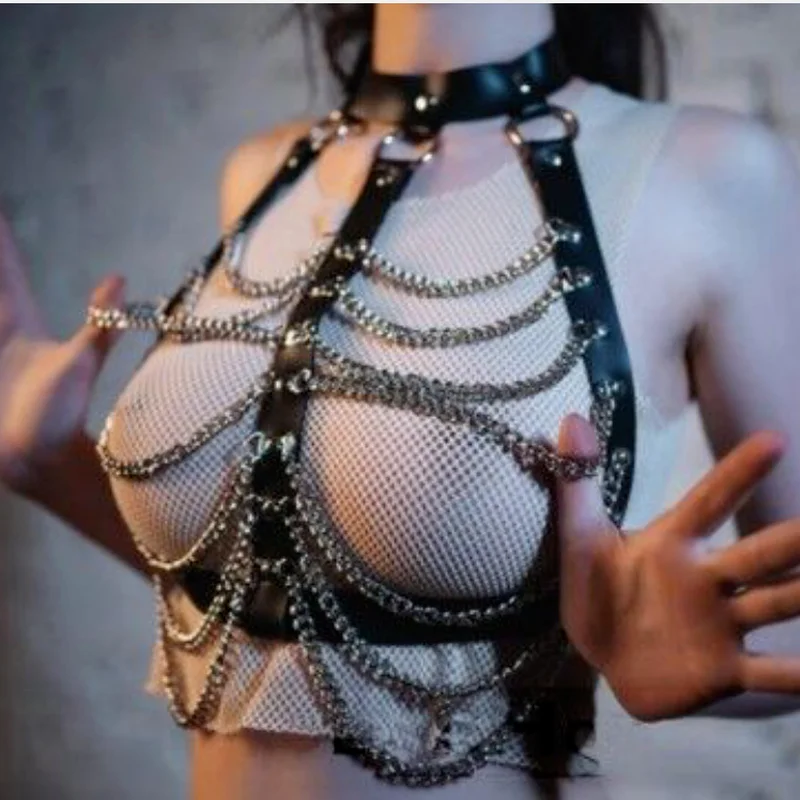 Облегающие майки с цепочкой для женщин пикантный Байкерский жилет уличная