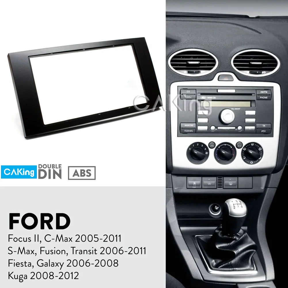 Автомобильная фасция Радио панель для FORD Fiesta Galaxy 2006 2008 Kuga 2012 Dash Kit Facia пластина