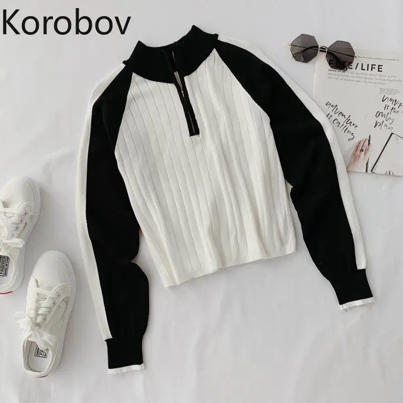 Коробов новые осенние на молнии с высоким плотно облегающим шею воротником