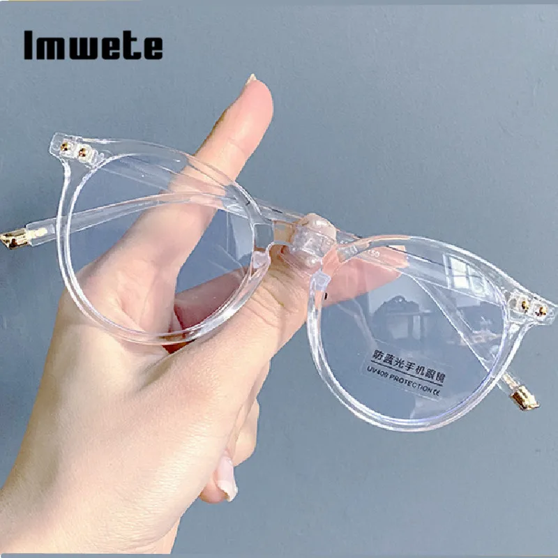 

Imwete Round Glasses Frame for Women Vintage Blue Light blocking Computer Men Spectacle Optical Eyewear frames