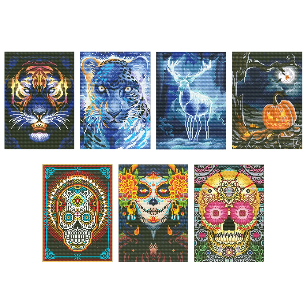 

30x40cm 5D DIY Full Round Drill Diamond Painting Luminous Animal Mosaic Kit Rhinestone Drawing Picture Home Decoration Art Craft