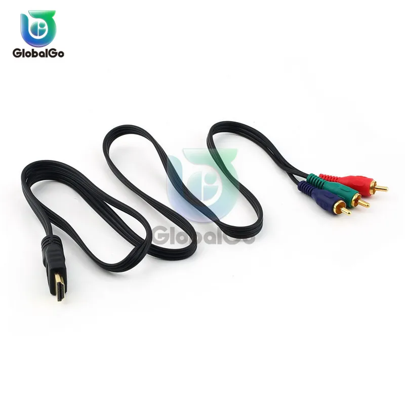 Кабель HDMI-RCA переходник со штекера HDMI на 3RCA AV композитный штекер M/M адаптер
