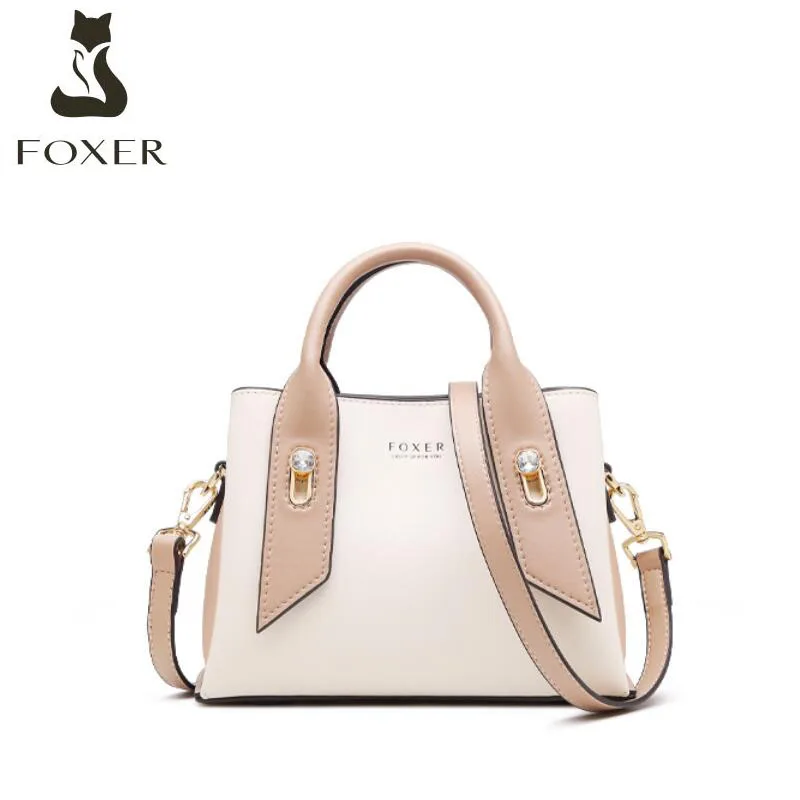 

FOXER 2020 New designer bags famous brand women bags fashion leather handbags luxury handbags women leather bag Apricot bag