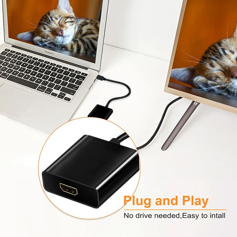 Адаптер eCos M/F Thunderbolt Mini DisplayPort-HDMI-совместимый адаптер для MacBook Pro Air iMac HD 1080p |