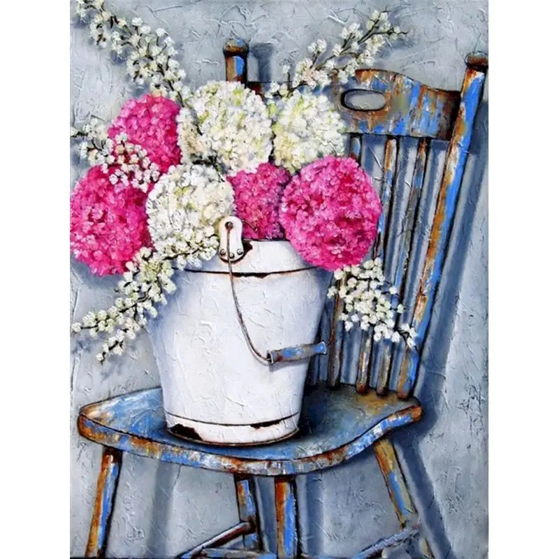 

GATYZTORY Frame Chair and Vase DIY Painting By Numbers Landscape Canvas Drawing Acrylic Paint HandPainted Gift Home Decor Art