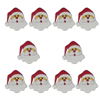 10pcs metal enamel pin santa claus brooches backpack clothes lapel jewelry happy new year gift