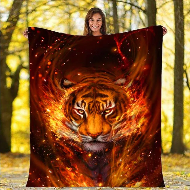 

Tiger Decke Flanell Decke Super Weiche Fleece Werfen Decken Leichte Warme Decke für Schlafzimmer Couch Sofa