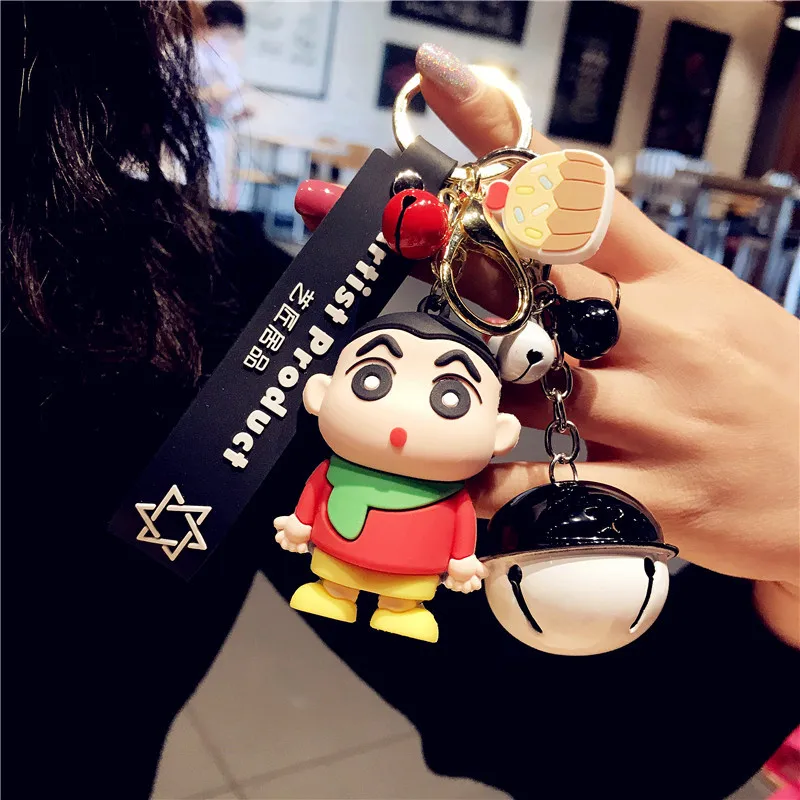 

Japanese doll car key chain Lovely soft plastic doll pendant keyrings Crayon small new Gift for Children keychains wholesale