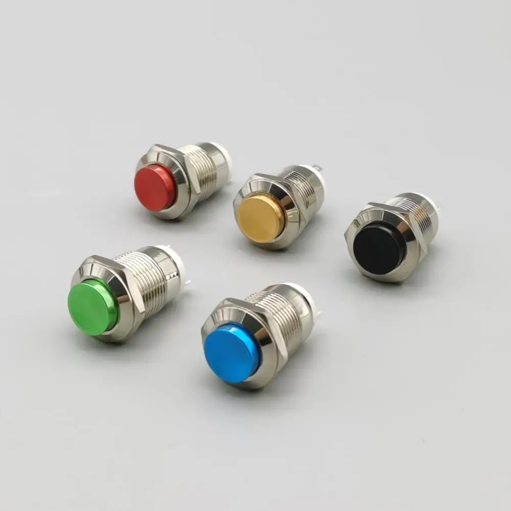 

12mm Waterproof Momentary High Round Metal Push Button Switch Car Start Horn Speaker Bell Automatic Reset