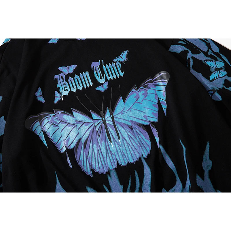 Мужские футболки с принтом бабочек для скейтборда мужские в стиле хип хоп