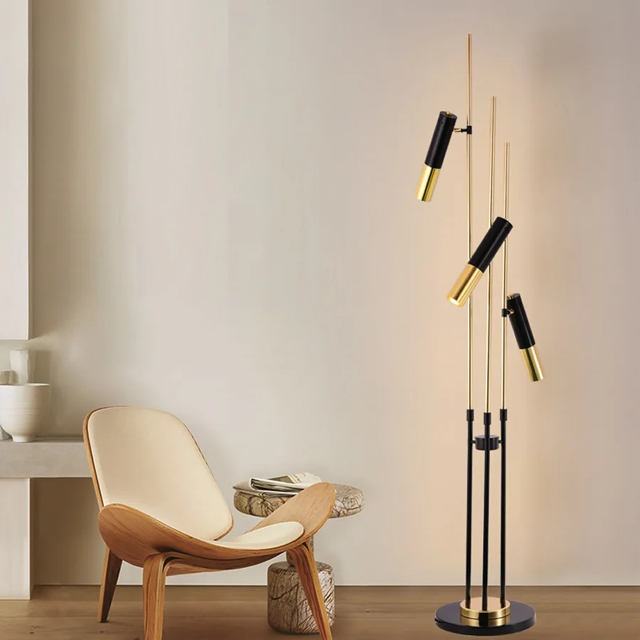 Светодиодный напольный светильник украшение для гостиной и спальни золотистого