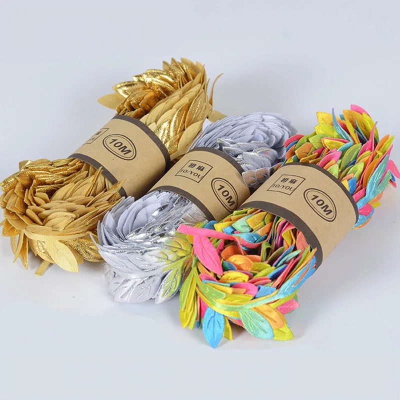 15 мм в ширину 10 м радужные листья ленты отделка DIY ВЕНОК из ротанга с цветами