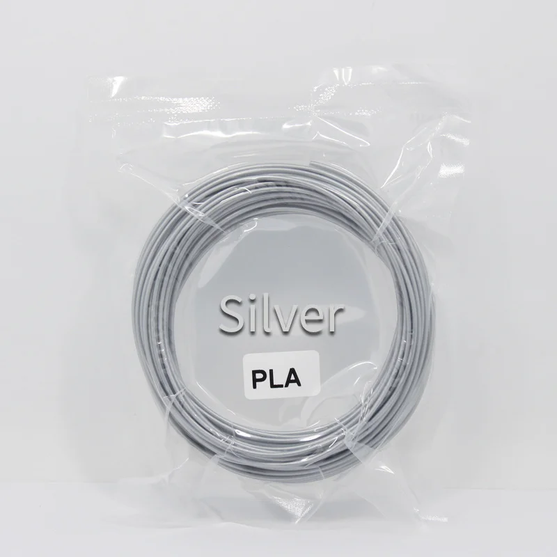 Silver Пластик для 3D ручки 10 метров PlA 1,75 мм 3d Принтер Нити печатные материалы экструдер аксессуары Запчасти прозрачный белый дерево - Цвет: Silver