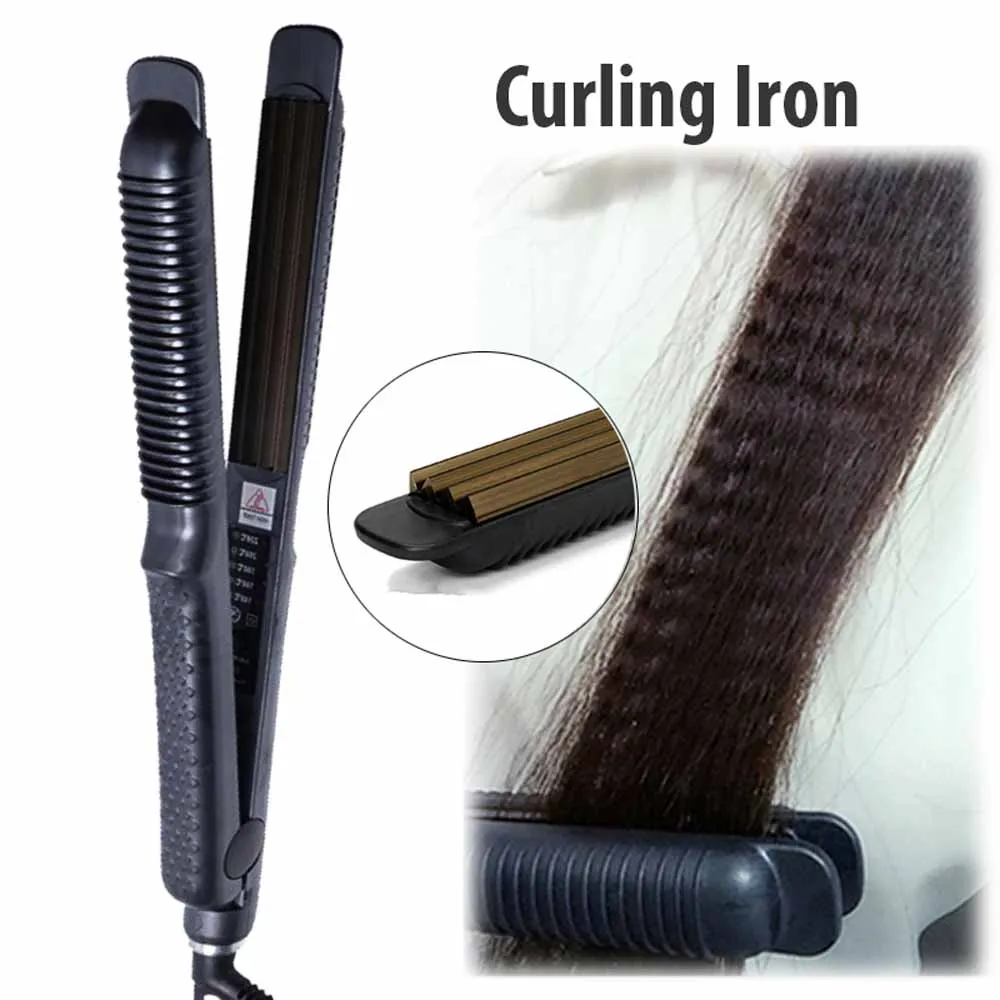 Corrugated Hair Curler Fast Heating Curling Iron Electric Hair Crimper Corrugation Flat Iron Corn Perm Splint Wave Styling Tools