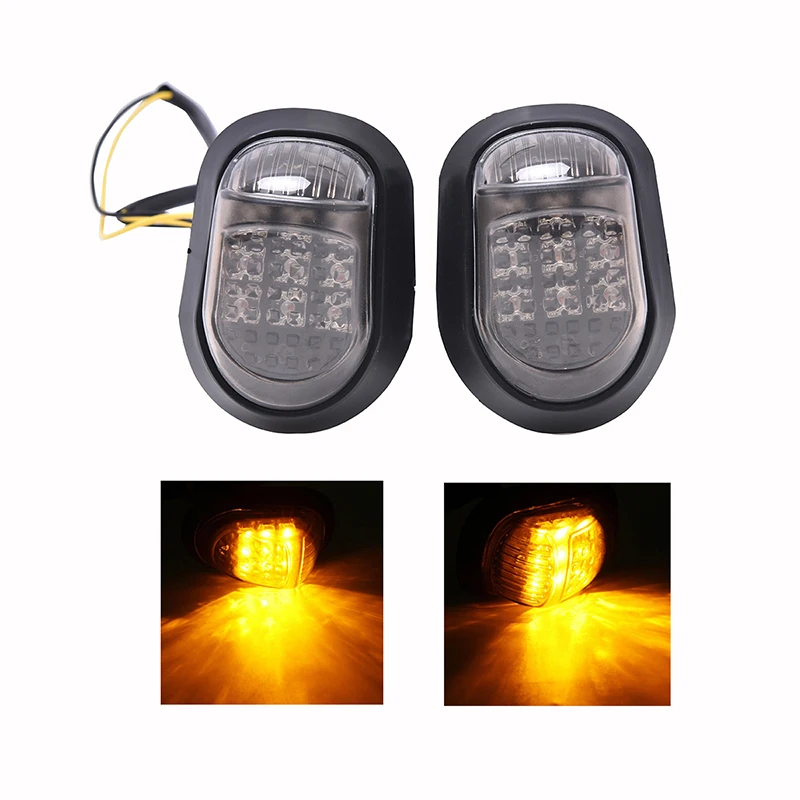 

2x Motorcycle Flush Mount Turn Signal Indicators Blinker Amber 9 LED Light