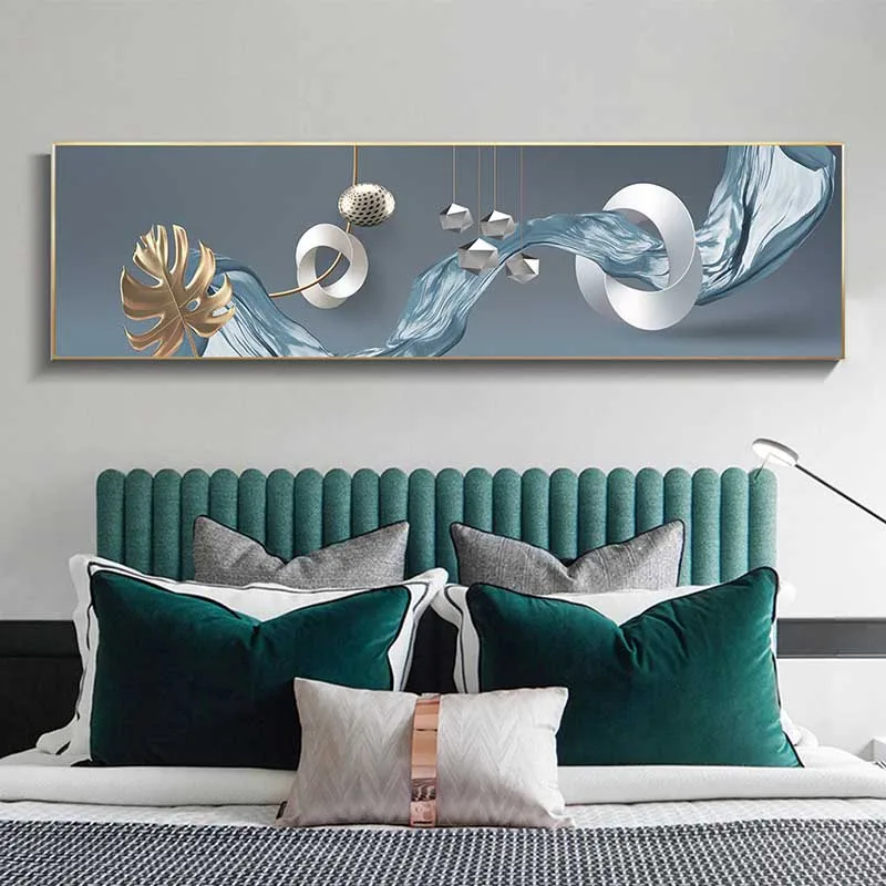 

Nordic living room abstract geometric decorative painting modern light luxury hotel background wall painting bedroom bedside art