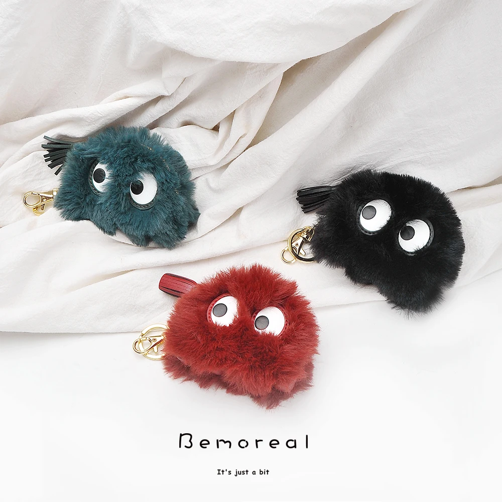 Мини-кошелек Bemoreal, Женский кошелек из искусственного меха с большими глазами, сумка для монет на молнии, Модный маленький кошелек, Женский кошелек с кисточками, милые кошельки для ключей