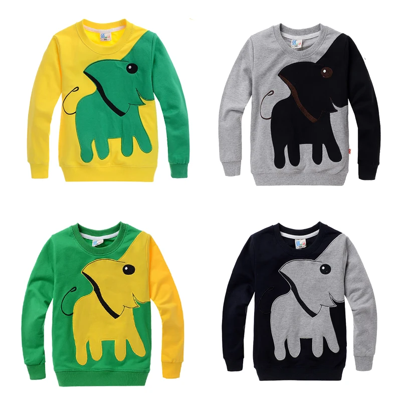 Детская одежда для мальчиков с принтом футболка рисунками слона детские топы