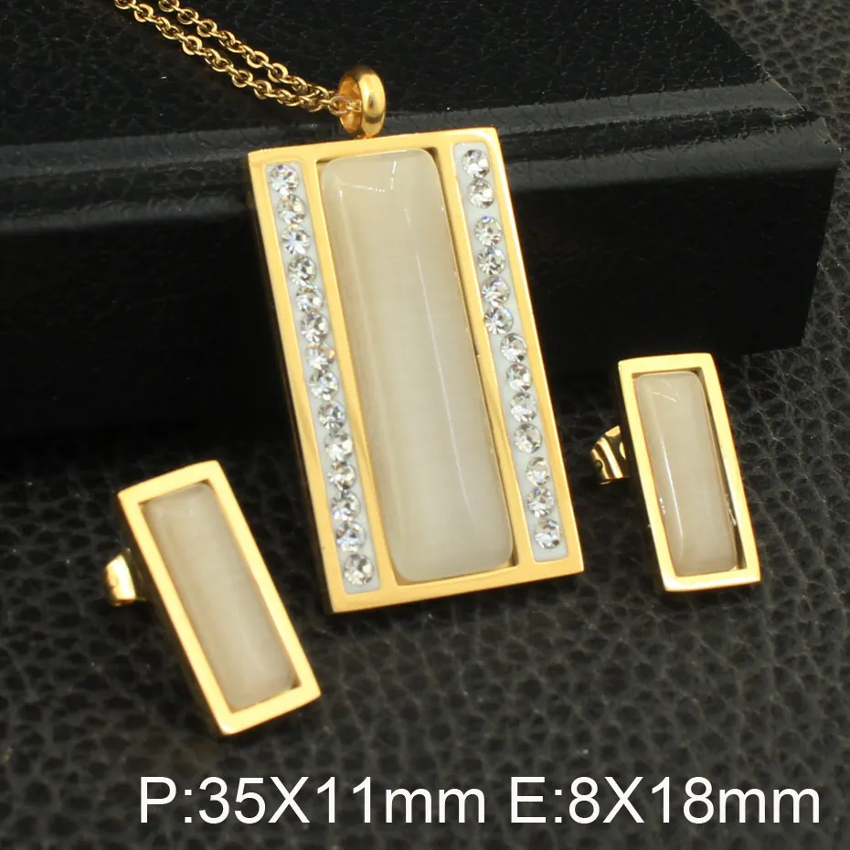 2 Colors Stainless Steel Jewelry Necklace Stud Earrings Sets Supernova Sales for Women SEDZDUBC | Украшения и аксессуары