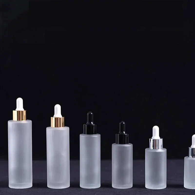Frosted Glass Essential Oil Dropper Bottle 20ml 30ml 40ml 50ml 60ml 80ml 100ml Cosmetic Packaging Vial Refillable Bottles 10pcs | Красота и