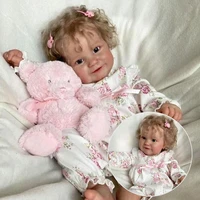 npk 60cm reborn toddler popular cute girl dolls maddie cuddle dolls rebirth high body blonde quality rooted with soft baby t2b5
