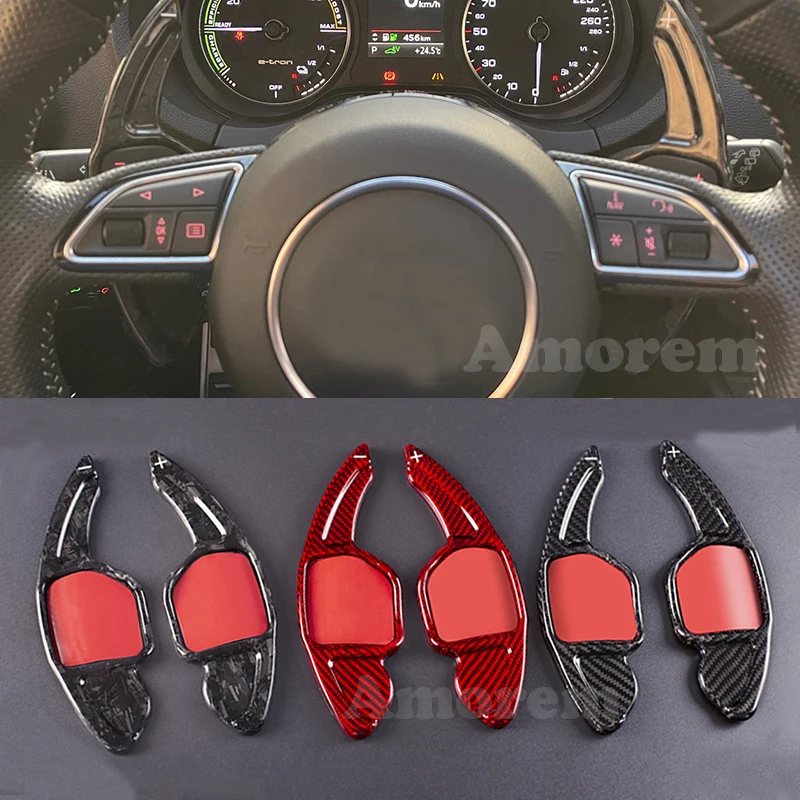 Кованый карбоновый рычаг переключения передач на руль для Audi A4 B8 A3 8P S3 Q5 A8 R8 TT TTS MK2