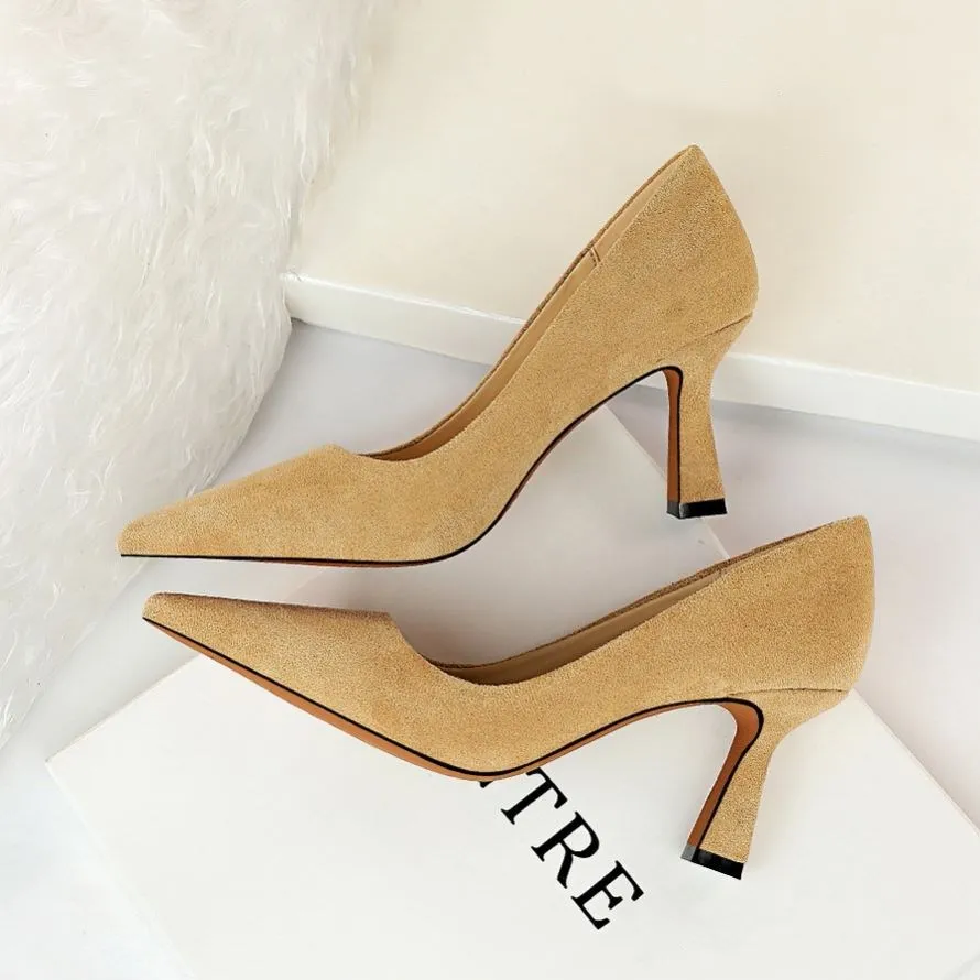 SLHJC Новинка весны дамские офисные туфли лодочки краткое 7 5 см высокая обувь на