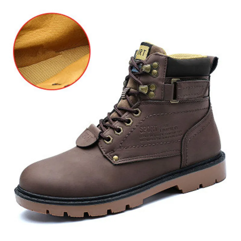 Мужские кожаные ботинки на шнуровке черные или коричневые ботильоны прочной