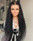 26 дюймовый длинный вьющийся парик натурального черного цвета синтетический натуральный парик средней части для черных женщин 1B косплей волос водяная волна