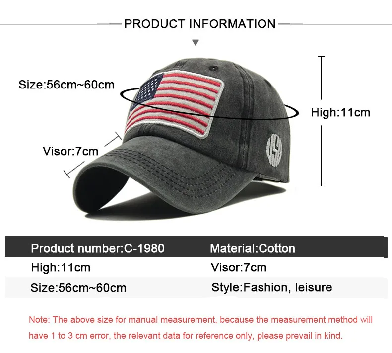 Бейсбольная кепка с флагом США для мужчин Snapback шляпа промытая хлопчатобумажная бейсболка кости Повседневная шляпа от солнца американская вышитая Кепка Homme