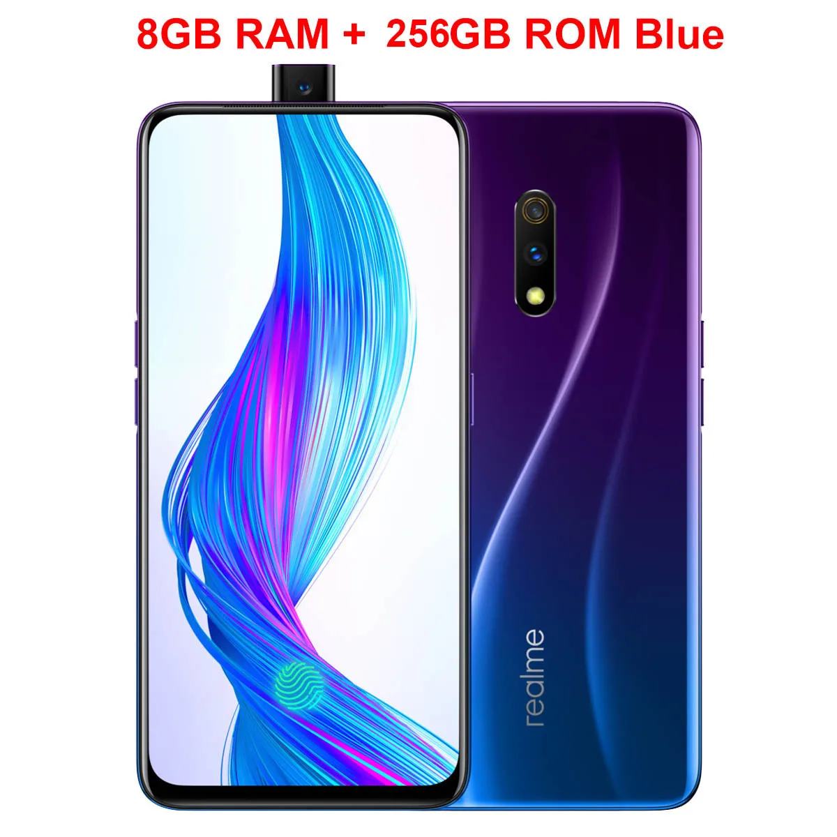Blue 8GB 256GB Мобильный телефон Realme X, 6,35 дюймов, AMOLED экран, 4 Гб ОЗУ, 64 Гб ПЗУ, Восьмиядерный процессор Snapdragon 710, 3765 МП, мАч, смартфон Super VOOC - Цвет: Blue 8GB 256GB