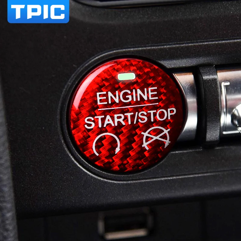 TPIC наклейка из углеродного волокна для Ford Mustang кнопка запуска и остановки