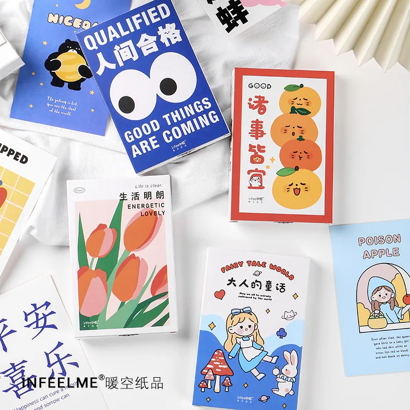 

Inspired Quote Postcard Colorful Wall Card Room DIY Desktop Letter Decoration School Supplies Kawaii Stationery