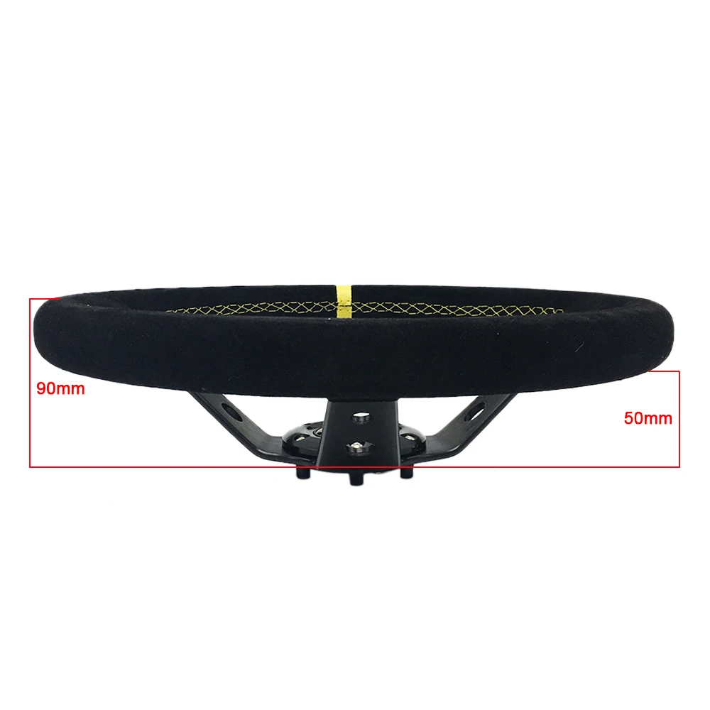 Гоночный руль 14 дюймов Deep Corn Дрифтинг 350 мм Автомобильный спортивный из замши с