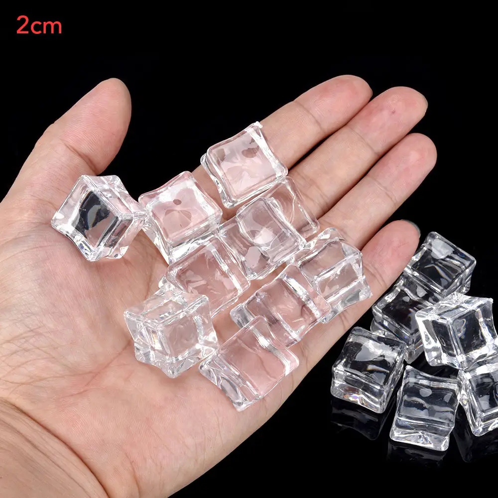 2cm 16 шт 2 см/1,5 см/1 см искусственные Акриловые квадратной формы кубики льда реквизит для фотографии - Цвет: 2cm