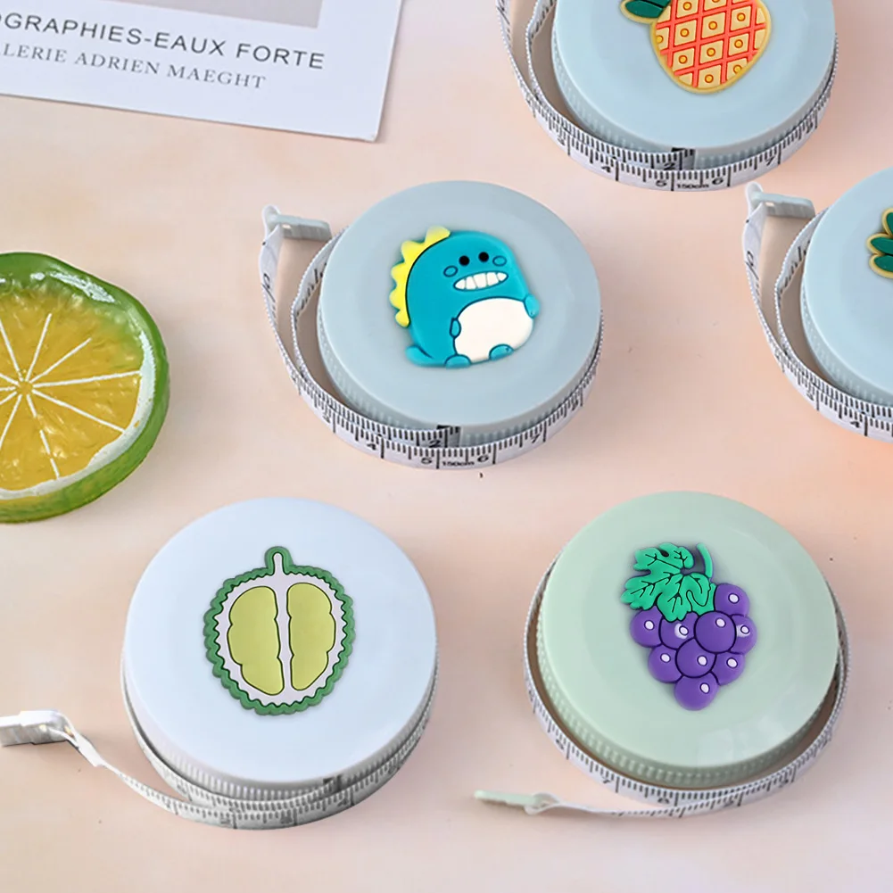 

150cm Cartoon Fruit Smile Body Measuring Ruler Sewing Tailor Tape Measure Soft Flat Sewing Ruler Meter Sewing School Supply