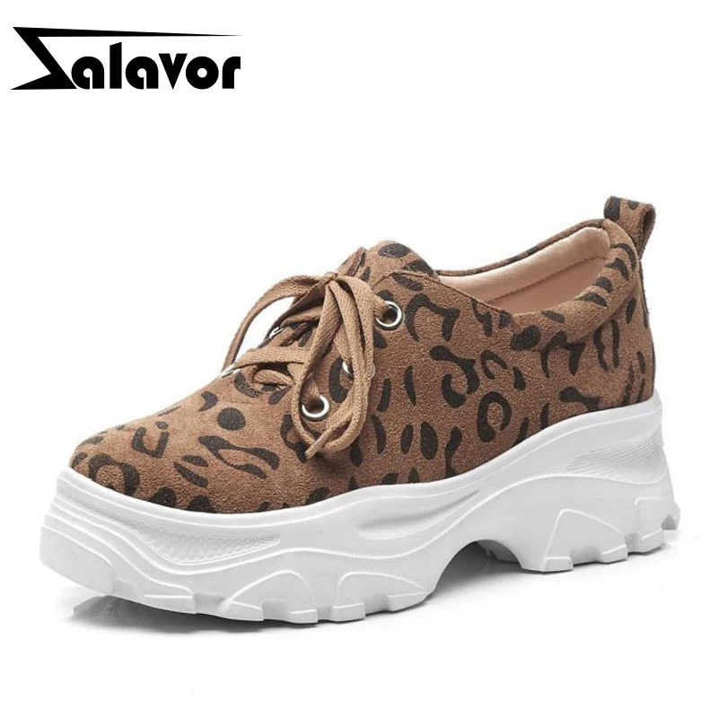 ZALAVOR/леопардовая Вулканизированная обувь из натуральной кожи Женские кроссовки