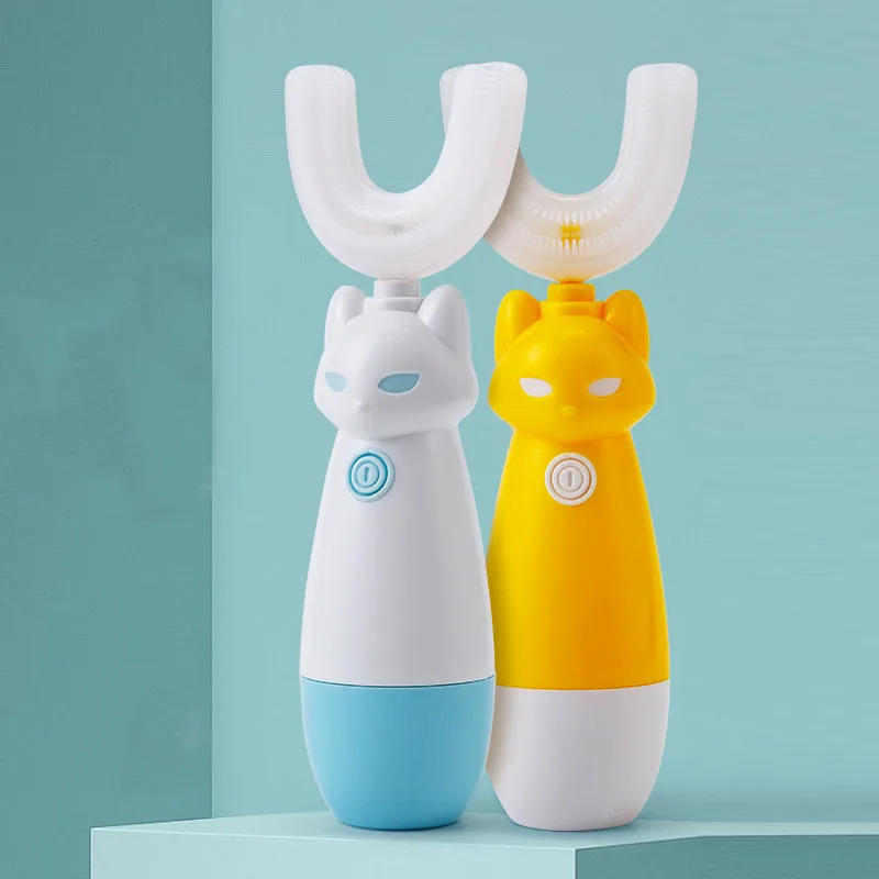 Cepillo de dientes el&eacute;ctrico s&oacute;nico inteligente para ni&ntilde;os, limpieza de entrenamiento con dibujos animados, autom&aacute;tico, con boca-0
