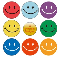 smiley face stickers 500pcsroll kids reward sticker colorful dots labels happy smile face toys gift sealing sticker school shop