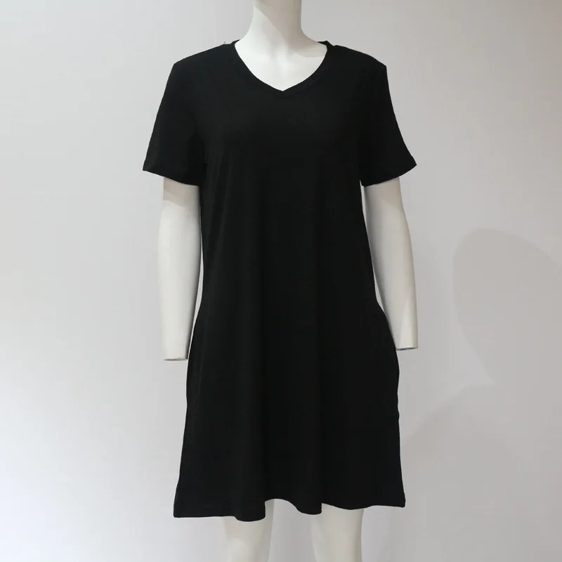 

Women Mini Dress O-neck Solid Pockets Sleeveless Above Knee Dress Summer Plus Size Beach Dresses Zomer Jurkjes Dames 2021