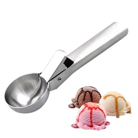 1 pcs scoop ice cream stainless steel spoon cookie handle spring masher melon for home kitchen tool