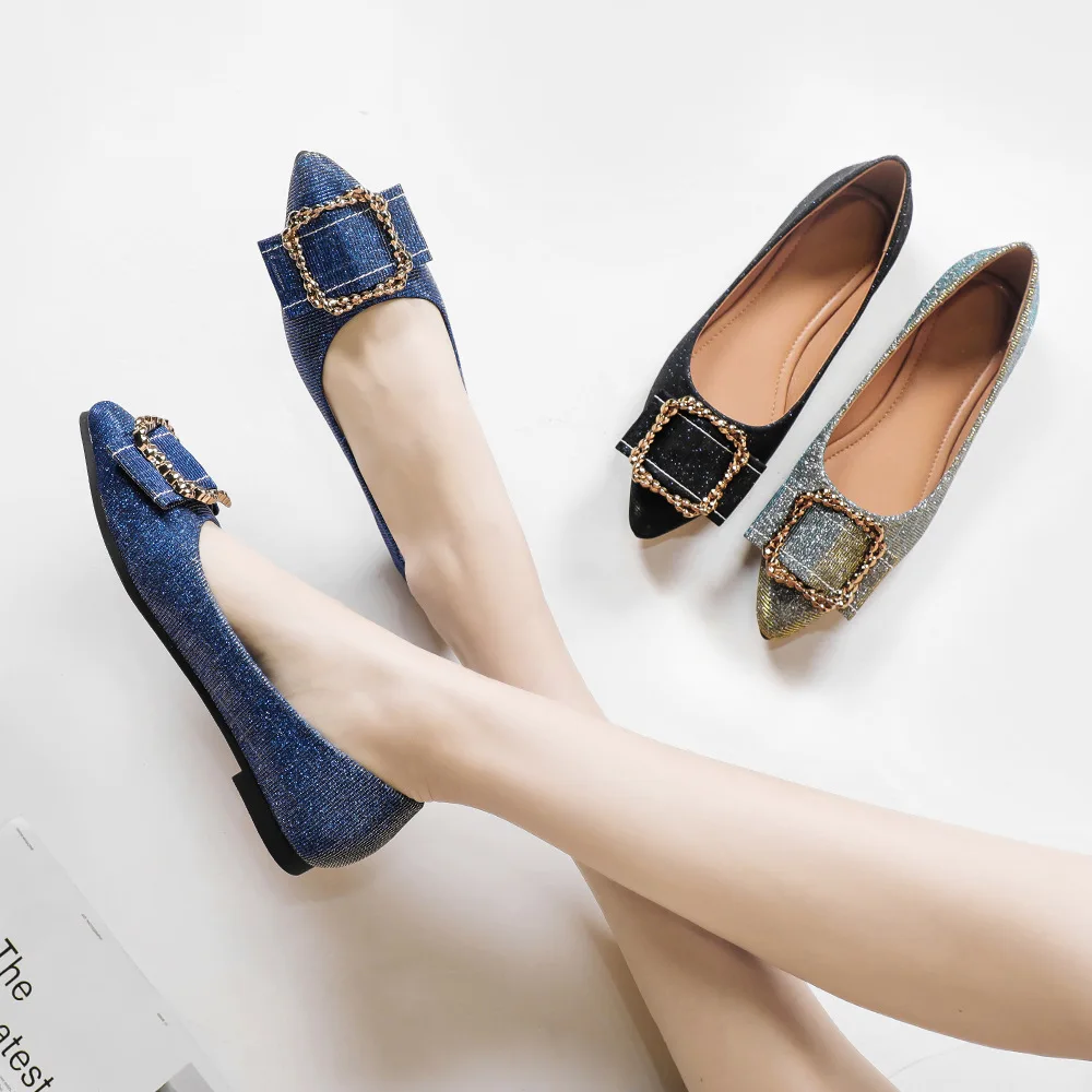 Женская обувь на плоской подошве с острым носком повседневные лоферы квадратной