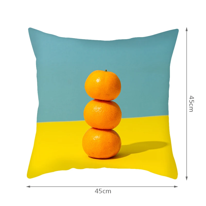 

Summer Fruit Printed Pillow Case Lemon Orange Berry Papaya Square Throw Pillowcase Home Decorative Sofa Cushion Cover 45x45cm