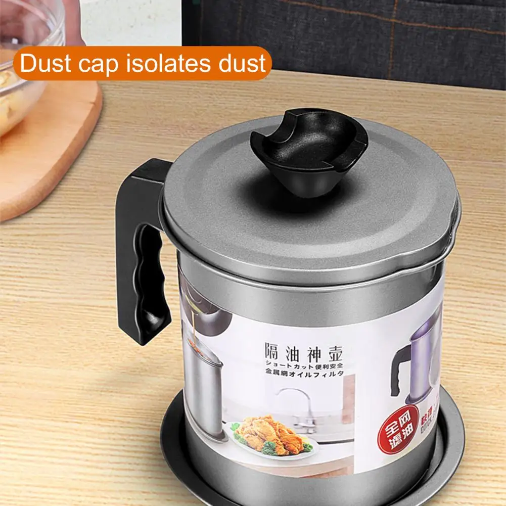 

Large Capacity Stainless Steel Residue Filter Oil Storage Can with Strainer With Anti-scalding Handles kitchen Accessories Tool